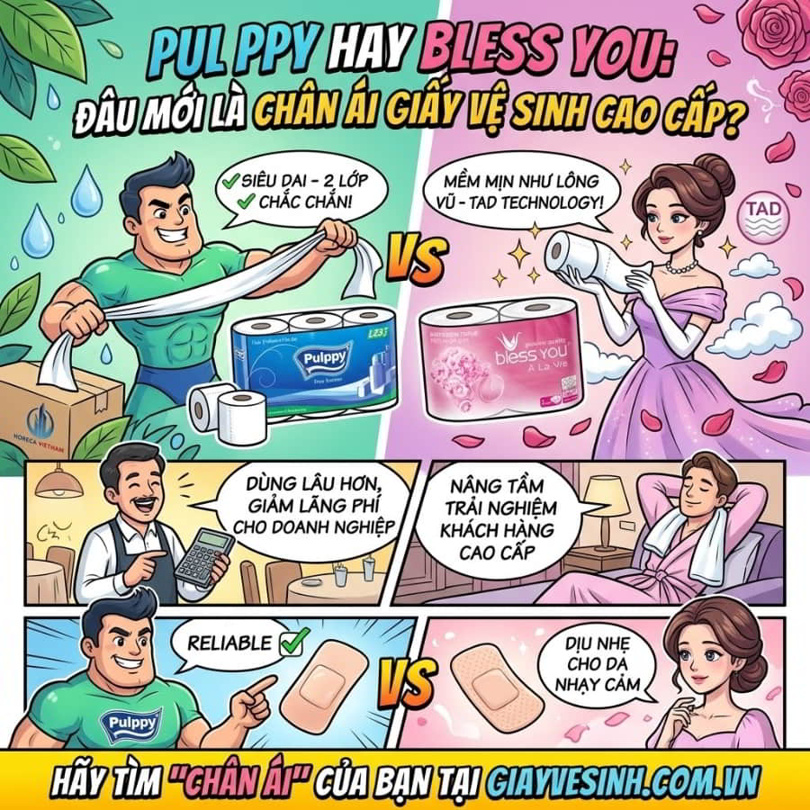 So sánh Pulppy và Bless You đâu mới là chân ái giấy vệ sinh cao cấp?