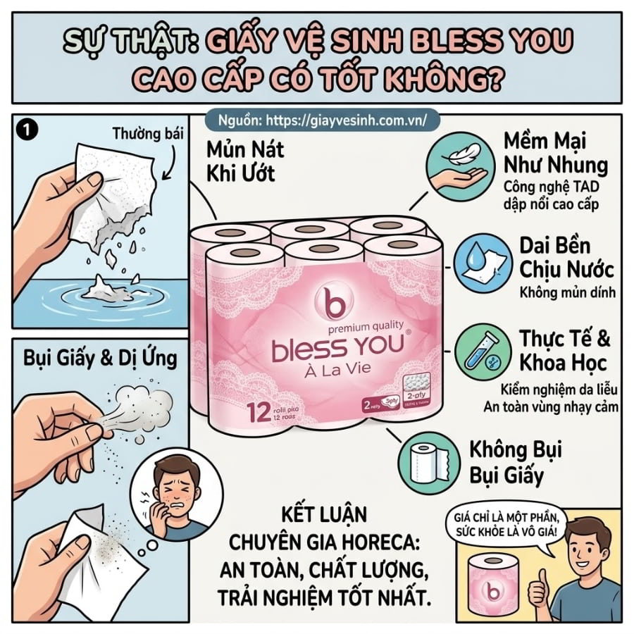 Sự thật giấy vệ sinh bless you có tốt không?