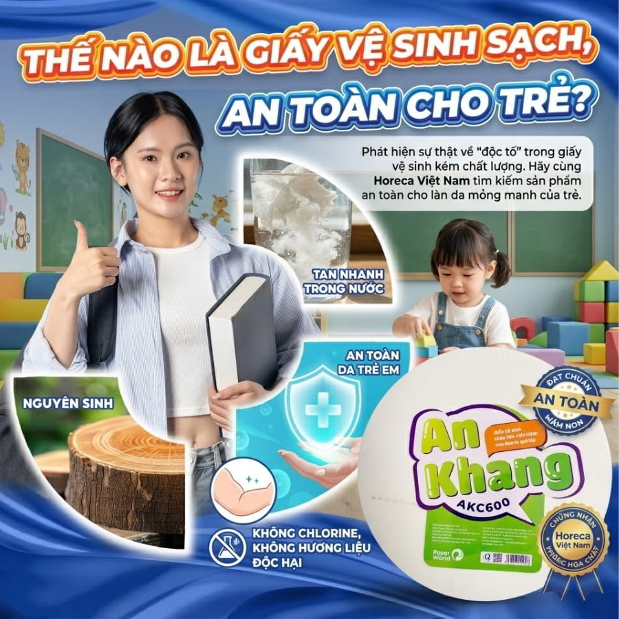 Horeca Việt Nam cung cấp giấy vệ sinh an toàn cho da trẻ em uy tín chất lượng cao