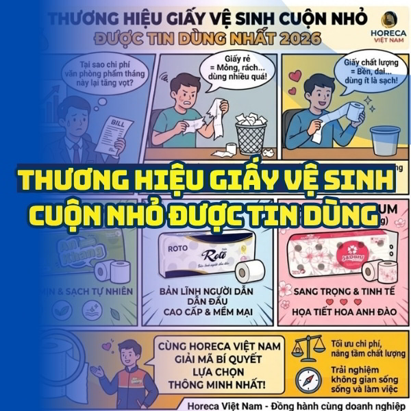 Thương hiệu giấy vệ sinh cuộn nhỏ được tin dùng nhất 2026 tại Horeca Việt Nam