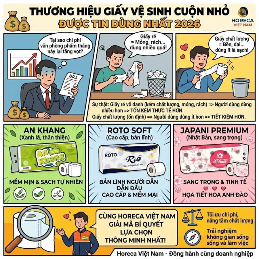 Thương hiệu giấy vệ sinh cuộn nhỏ được ưu chuộng nhất 2026