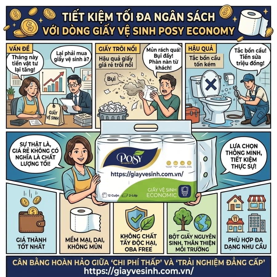 Mua giấy vệ sinh posy economy tiết kiệm chi phí tại Horeca Việt Nam