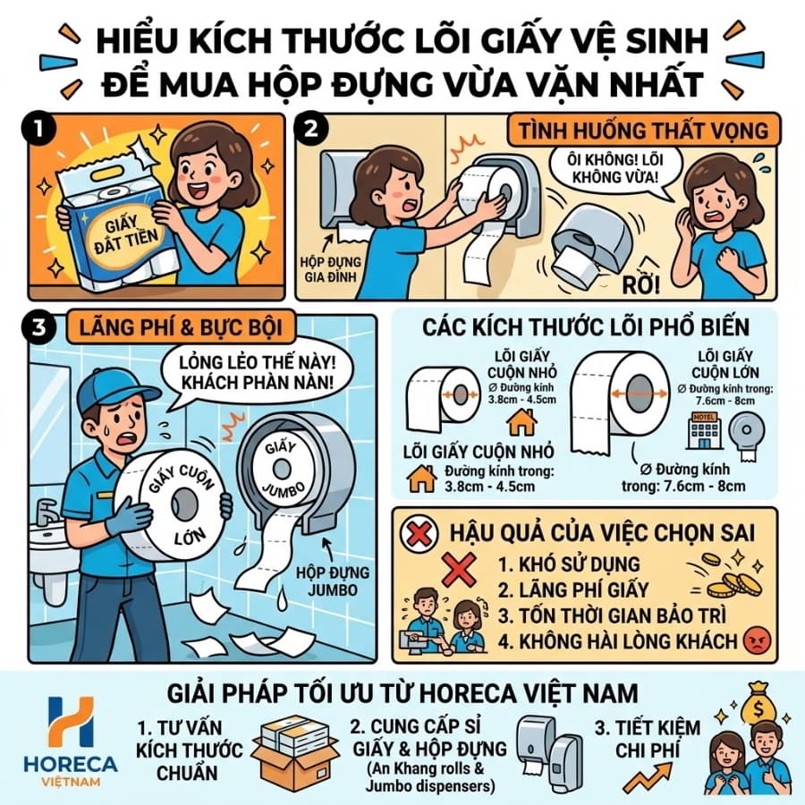 Tìm hiểu kích thước lõi giấy vệ sinh để mua hộp đựng vừa vặn nhất