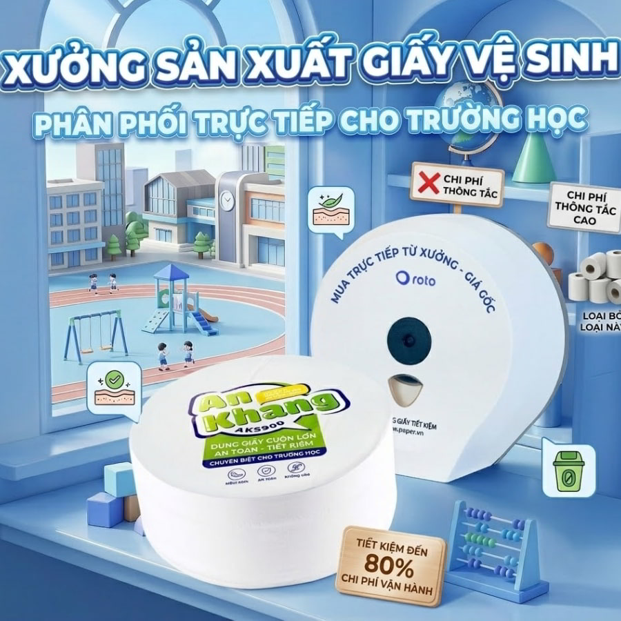 Xưởng sản xuất giấy vệ sinh trường học mới nhất 2026