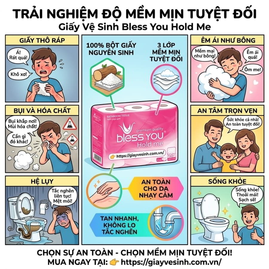 Mua giấy vệ sinh bless you hold me uy tín mềm min tuyết đối tại Horeca Việt Nam