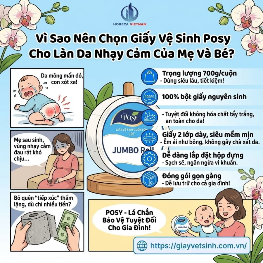Mua giấy posy cho mẹ và bé uy tín an toàn cho da da bé tại Horeca Việt Nam