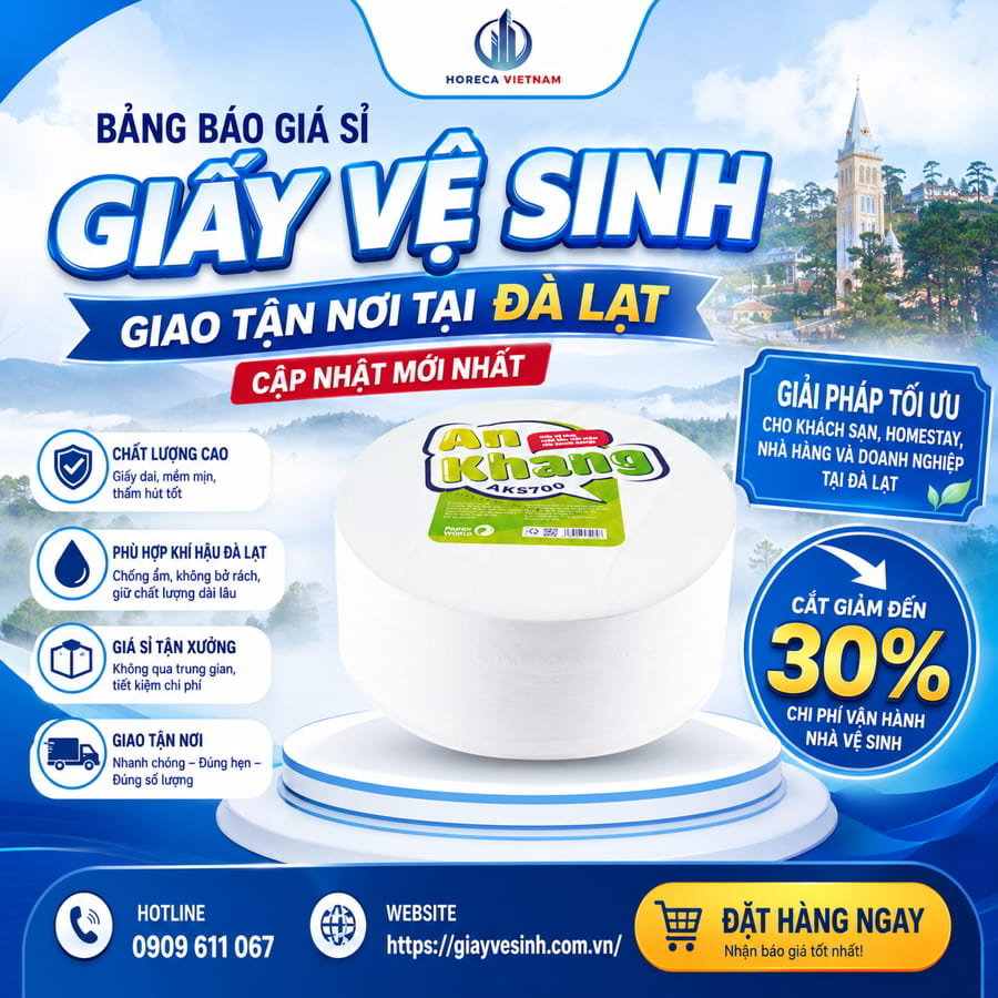 Báo giá giấy vệ sinh Đà Lạt cập nhật mới nhất tại Horeca Việt Nam