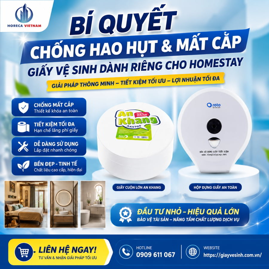 Bí quyết chống hao hụt giấy vệ sinh homestay Đà Lạt tại Horeca Việt Nam