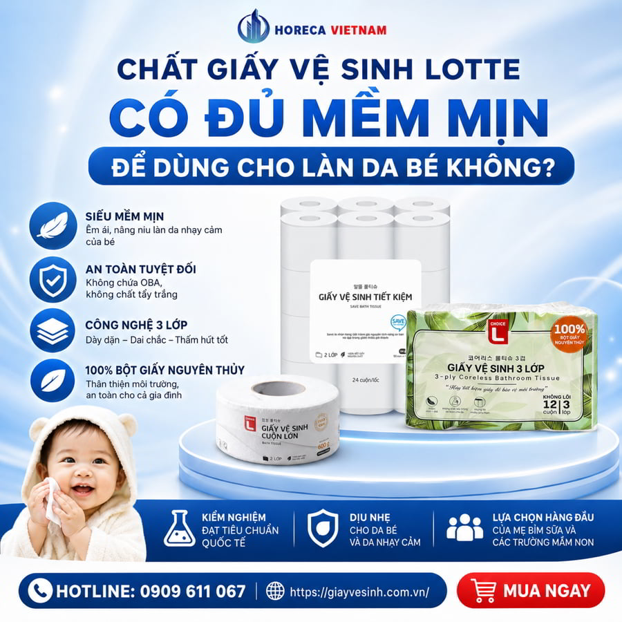 Cung cấp giấy vệ sinh lotte cho trẻ em an toàn cho làn da bé tại Horeca Việt Nam