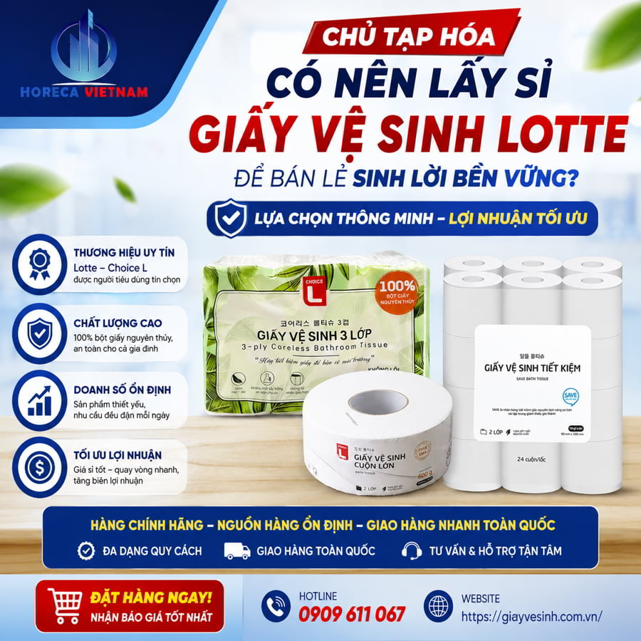Lấy sỉ giấy vệ sinh Lotte uy tín giá tốt nhất tại Horeca Việt Nam