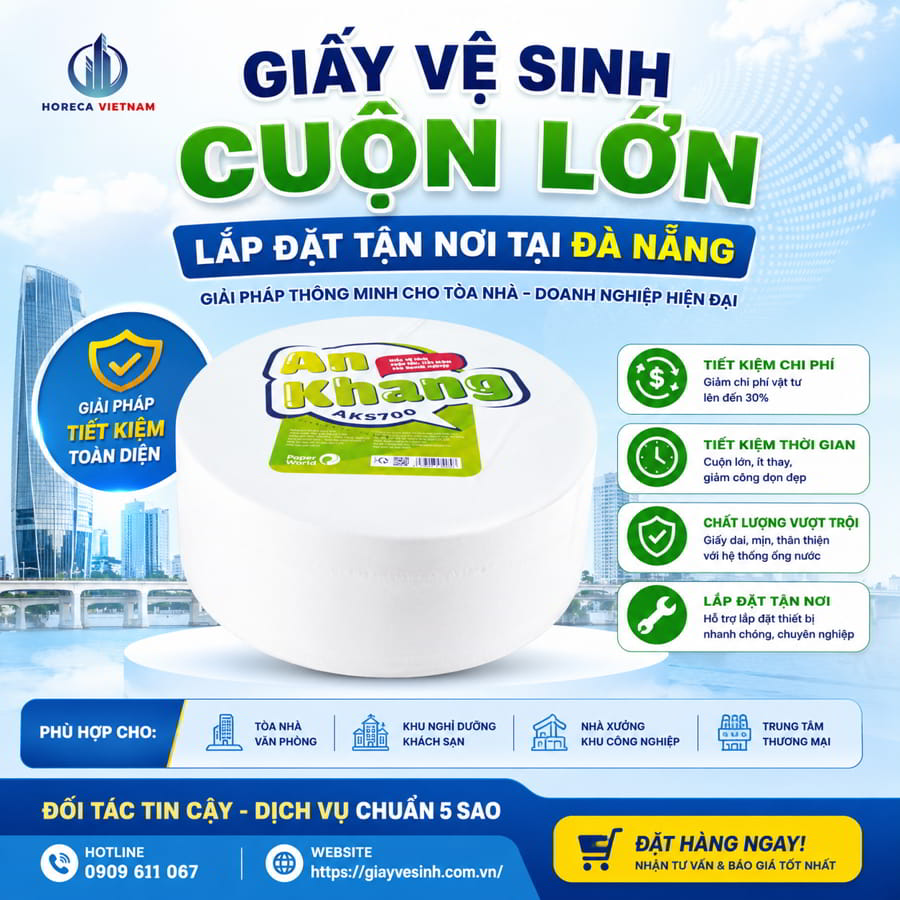 Cung cấp giấy vệ sinh cuộn lớn Đà Nẵng uy tín giá sỉ tốt nhất tại Horeca Việt Nam