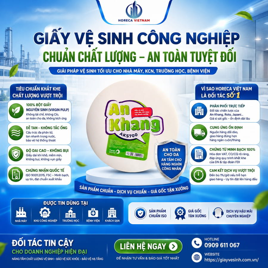 Cung cấp giấy vệ sinh KCN Hòa Khánh uy tín giá sỉ tốt nhất tại Horeca Việt Nam