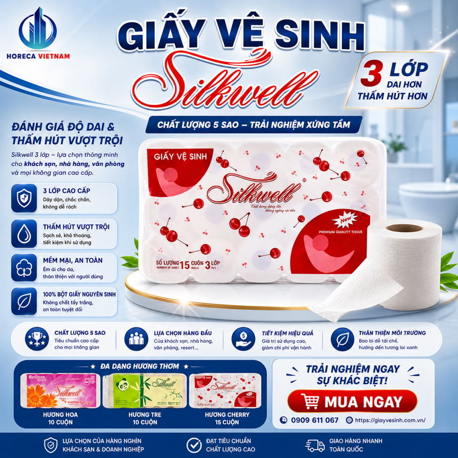 Cung cấp giấy vệ sinh silkwell 3 lớp uy tín giá sỉ tốt nhất tại Horeca Việt Nam