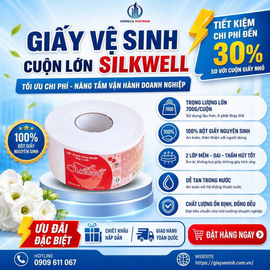 Mua giấy vệ sinh cuộn lớn silkwell uy tín giá sỉ tốt nhất tại Horeca Việt Nam