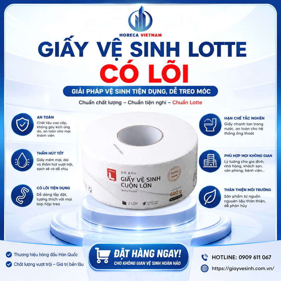 Mua giấy vệ sinh lotte có lõi uy tín giá tốt nhất tại Horeca Việt Nam