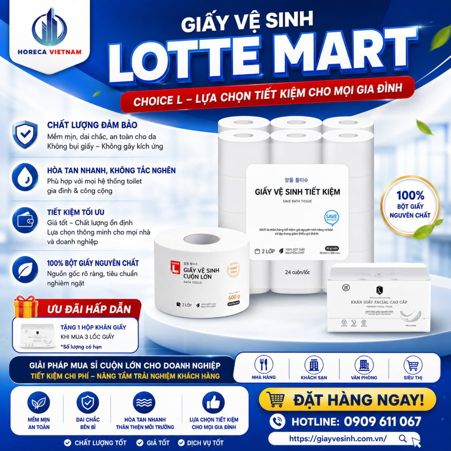 Mua giấy vệ sinh lotte mart giải pháp tiết kiệm cho gia đình tại Horeca Việt Nam
