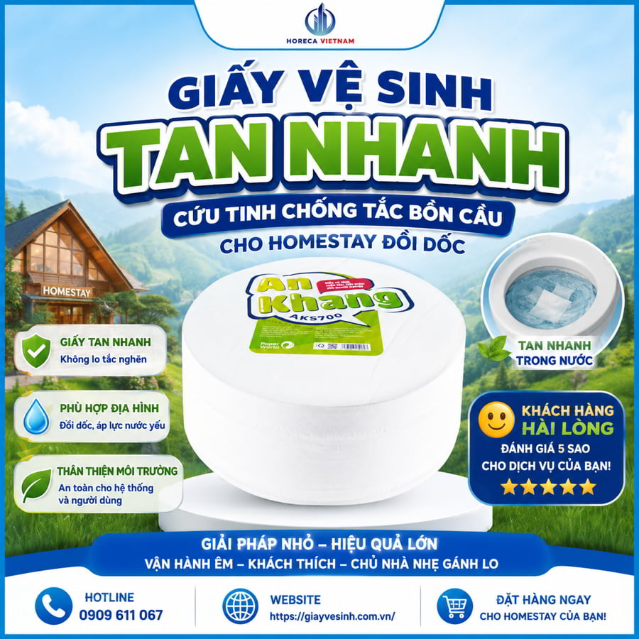 Cung cấp giấy vệ sinh tan nhanh Đà Lạt uy tín giá sỉ tốt nhất tại Horeca Việt Nam