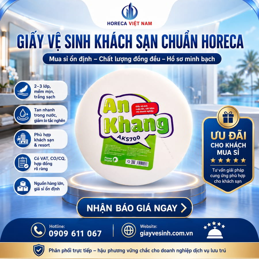 Horeca Việt Nam cung cấp giấy vệ sinh cho khách sạn Đà Nẵng uy tín giá tốt