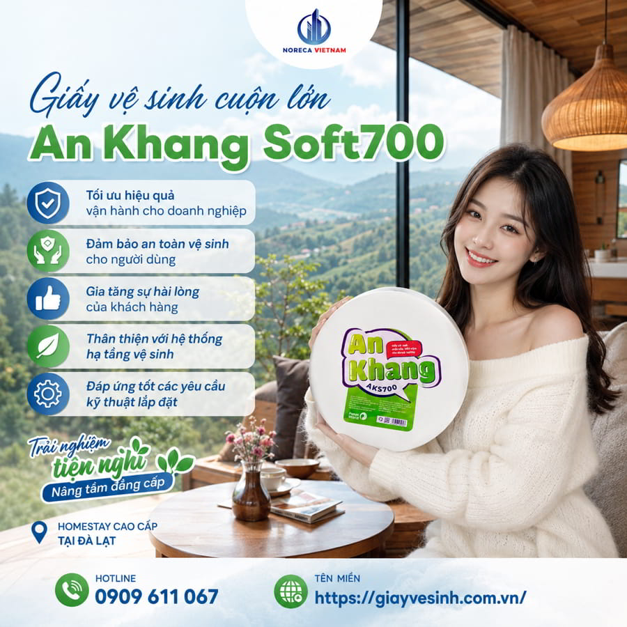 Horeca Viêt Nam cung cấp giấy vệ sinh cuộn lớn nhà hàng khách sạn uy tín giá sỉ tốt nhất tại Đà Lạt