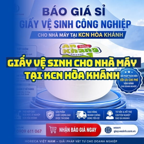 Horeca Việt Nam cung cấp giấy vệ sinh KCN Hòa Khánh giá sỉ tốt nhất giao hàng tận nơi