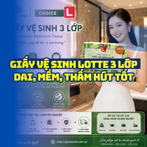 Horeca Việt Nam cung cấp giấy vệ sinh lotte 3 lớp giá tốt giao hàng tận nơi