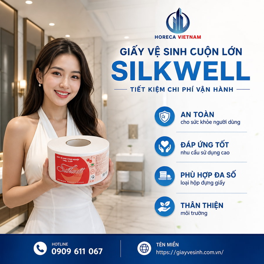 Horeca Việt Nam địa chỉ cung cấp giấy vệ sinh cuộn lơn Silkwell giá tốt nhất giao hang tận nơi