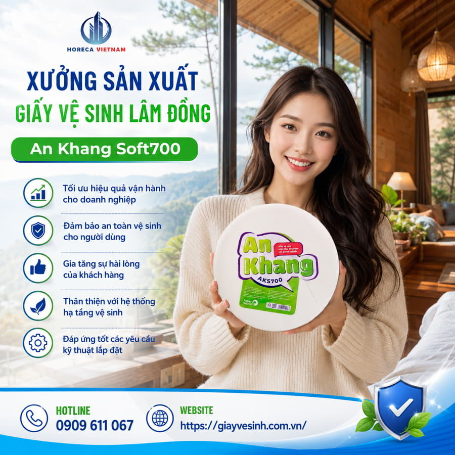 Horeca Việt Nam xưởng sản xuất giấy vệ sinh Lâm Đồng uy tín giá sỉ tốt nhất