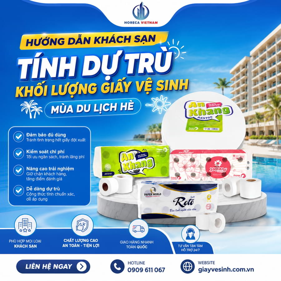Hướng dẫn khách sạn tính dự trù giấy vệ sinh mùa cao điểm du lịch Nha Trang