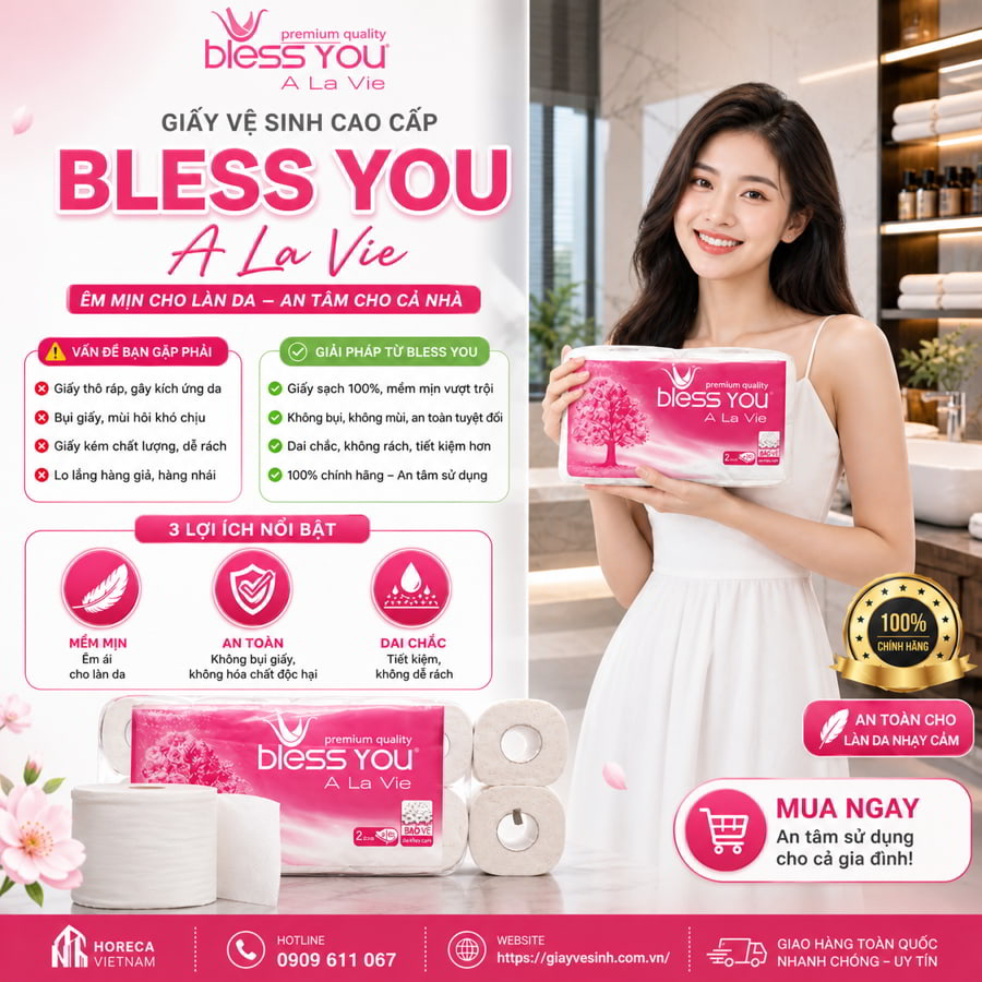 Mua giấy bless you cho trẻ sơ sinh uy tín an toàn cho làn da bé tại Horeca Việt Nam
