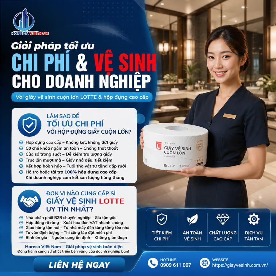 Mua giấy vệ sinh cuộn lớn lotte cao cấp chính hãng giá tốt nhất tại Horeca Việt Nam