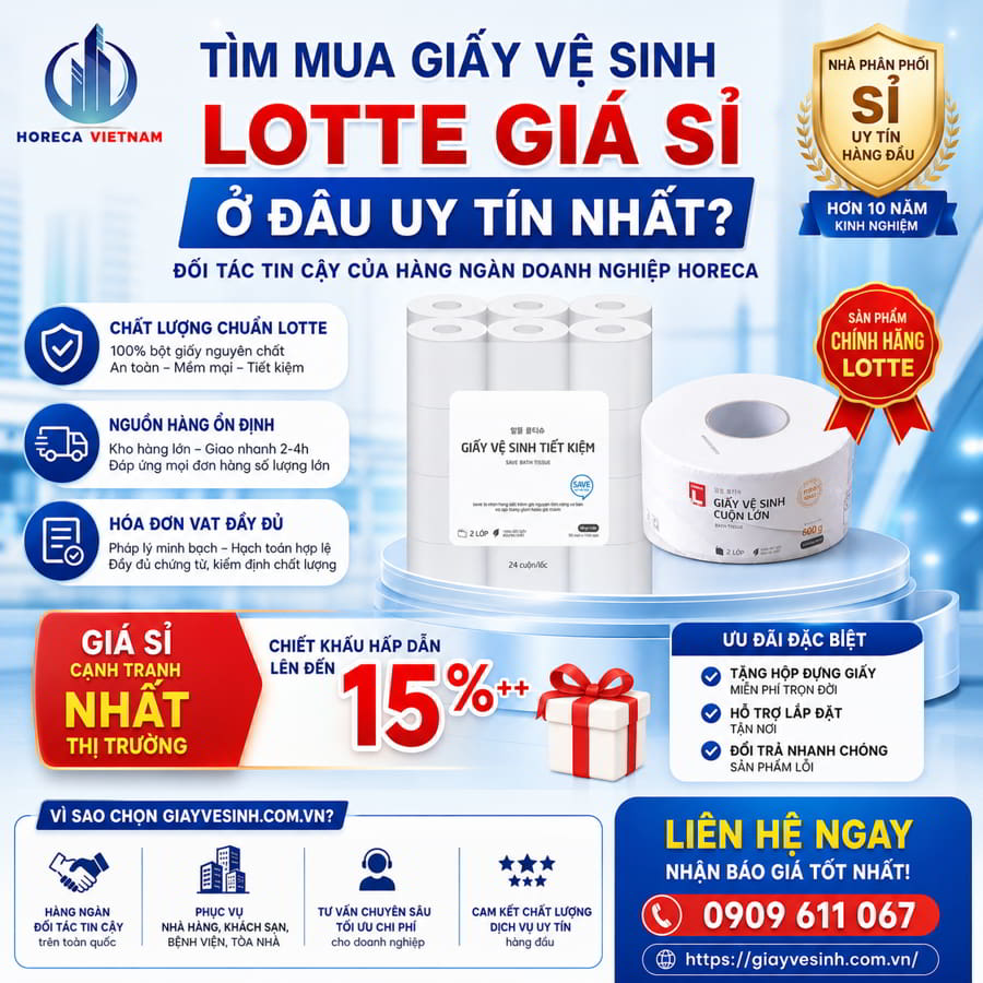 Mua giấy vệ sinh lotte uy tín giá sỉ tốt nhất tại Horeca Việt Nam