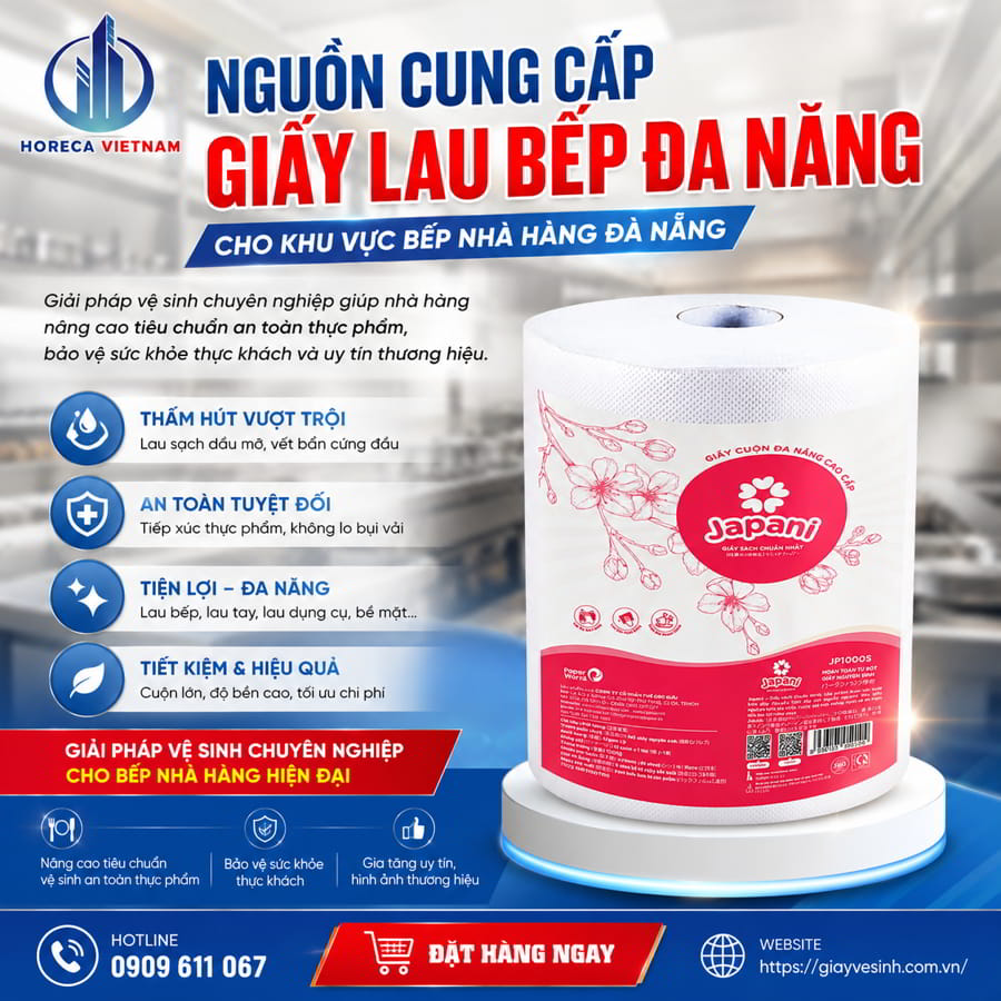 Nguồn cung cấp giấy lau bếp Đà Nẵng cho nhà hàng cao cấp tại Horeca Việt Nam