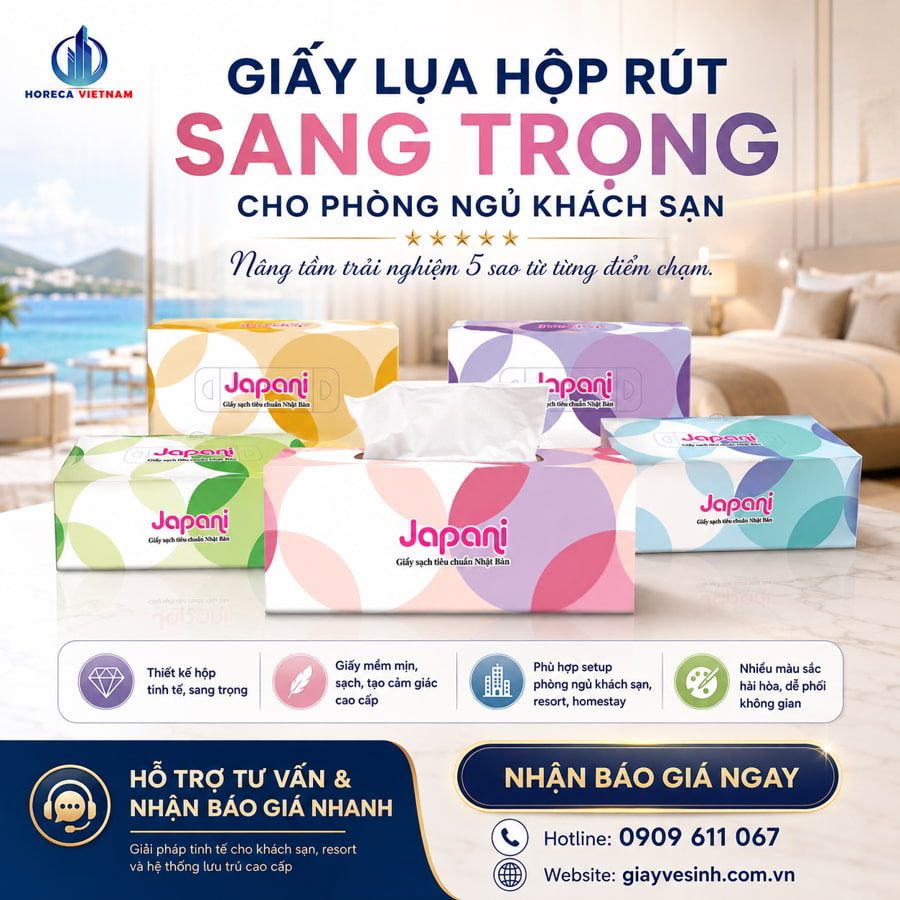 Nguồn cung cấp giấy lụa hộp Nha Trang sang trọng cho phòng ngủ khách sạn