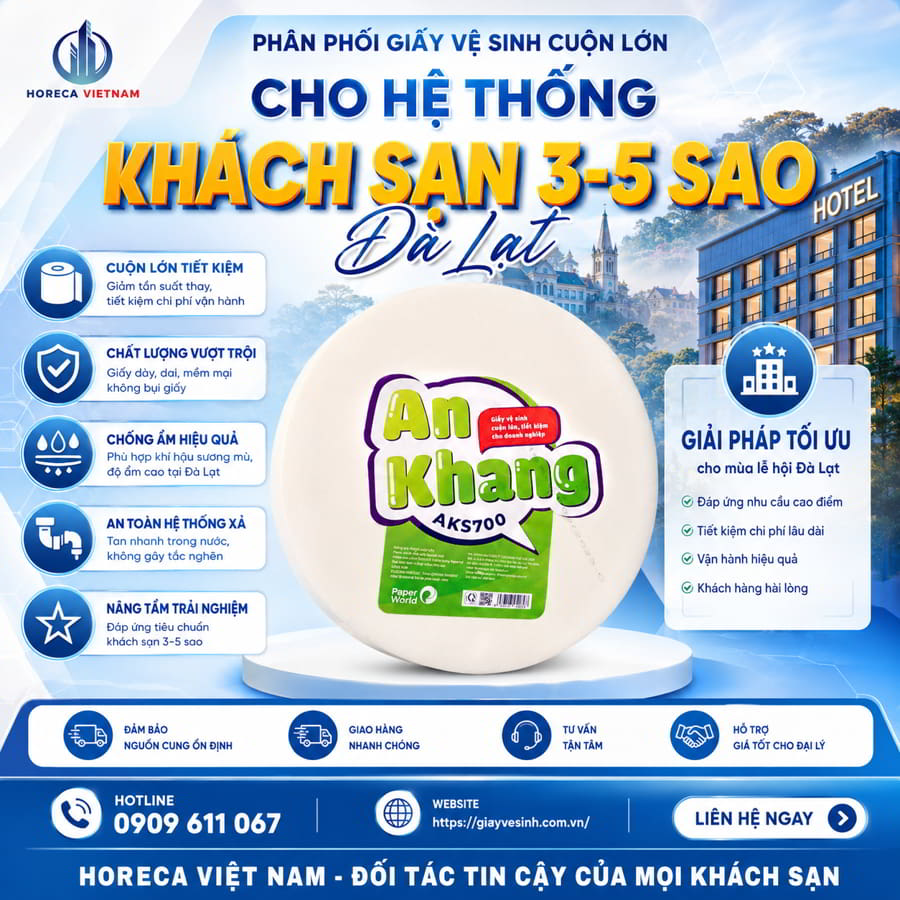 Mua giấy vệ sinh cho khách sạn Đà Lạt uy tín giá sỉ tốt nhất tại Horeca Việt Nam