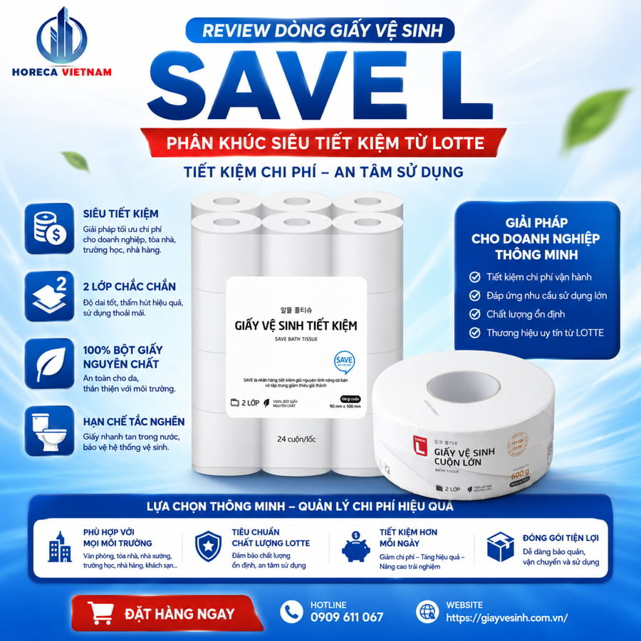 Review giấy vệ sinh Save L siêu tiết kiệm tại Horeca Việt Nam