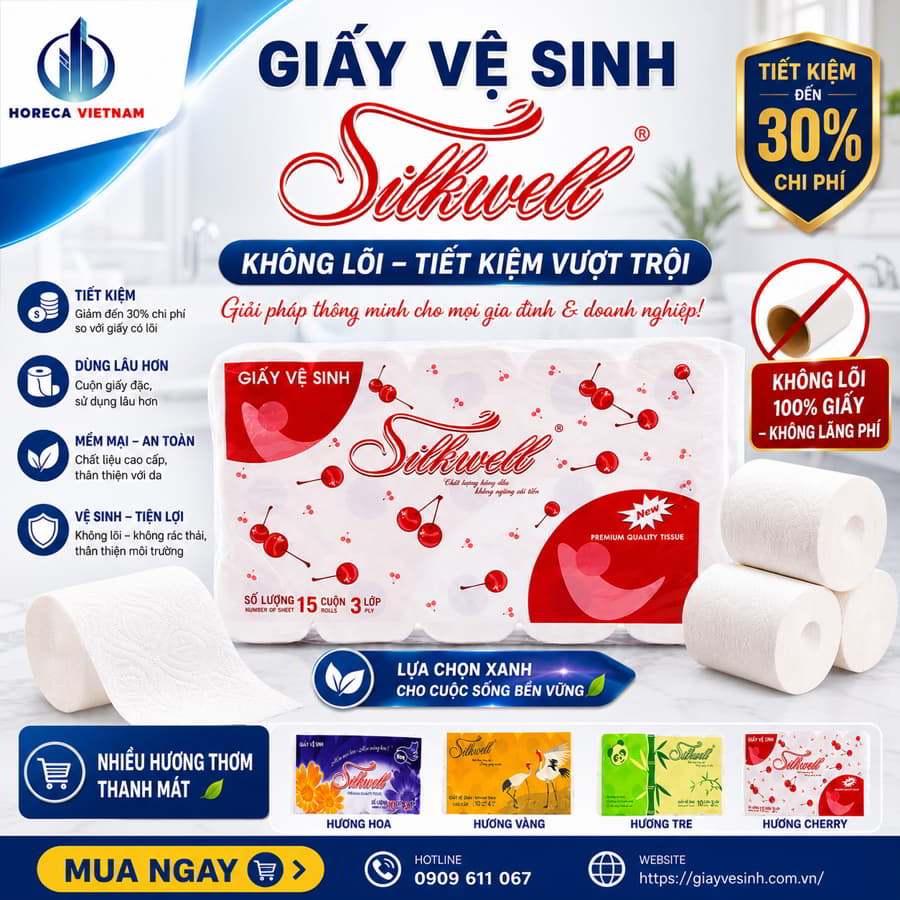 Mua giấy vệ sinh silkwell không lõi uy tín giá sỉ tốt nhất tại Horeca Việt Nam