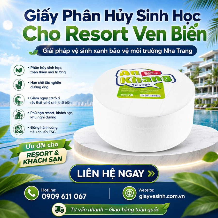 Cung cấp giấy vệ sinh sinh thái resort Nha Trang uy tín giá sỉ tốt nhất tại Horeca Việt Nam