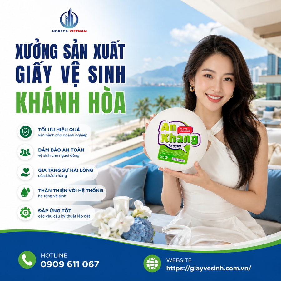 Xưởng sản xuất giấy vệ sinh Khánh Hòa chính hãng cao cấp giá sỉ tốt nhất tại Horeca Việt Nam