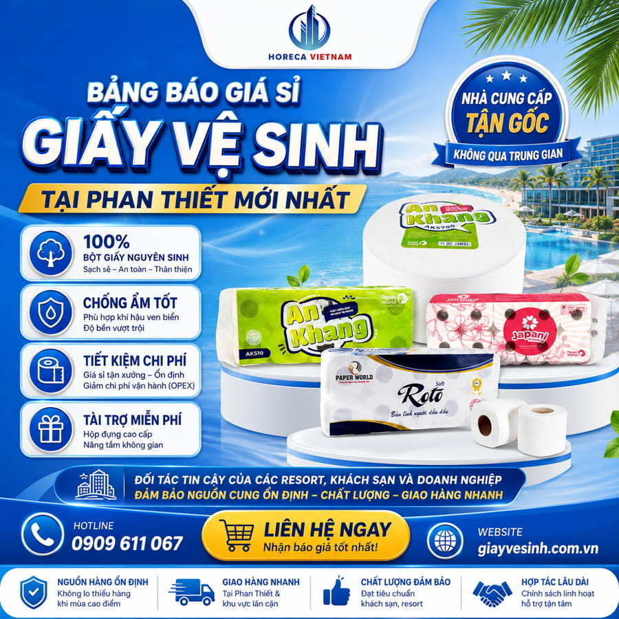 Báo giá giấy vệ sinh Phan Thiết uy tín giá tốt nhất tại Horeca Việt Nam