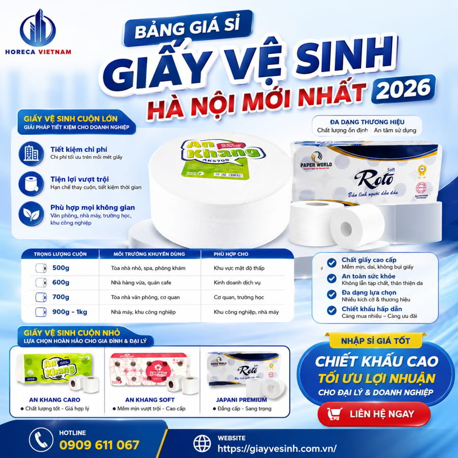 Báo giá giấy vệ sinh Hà Nội mới nhất tại Horeca Việt Nam