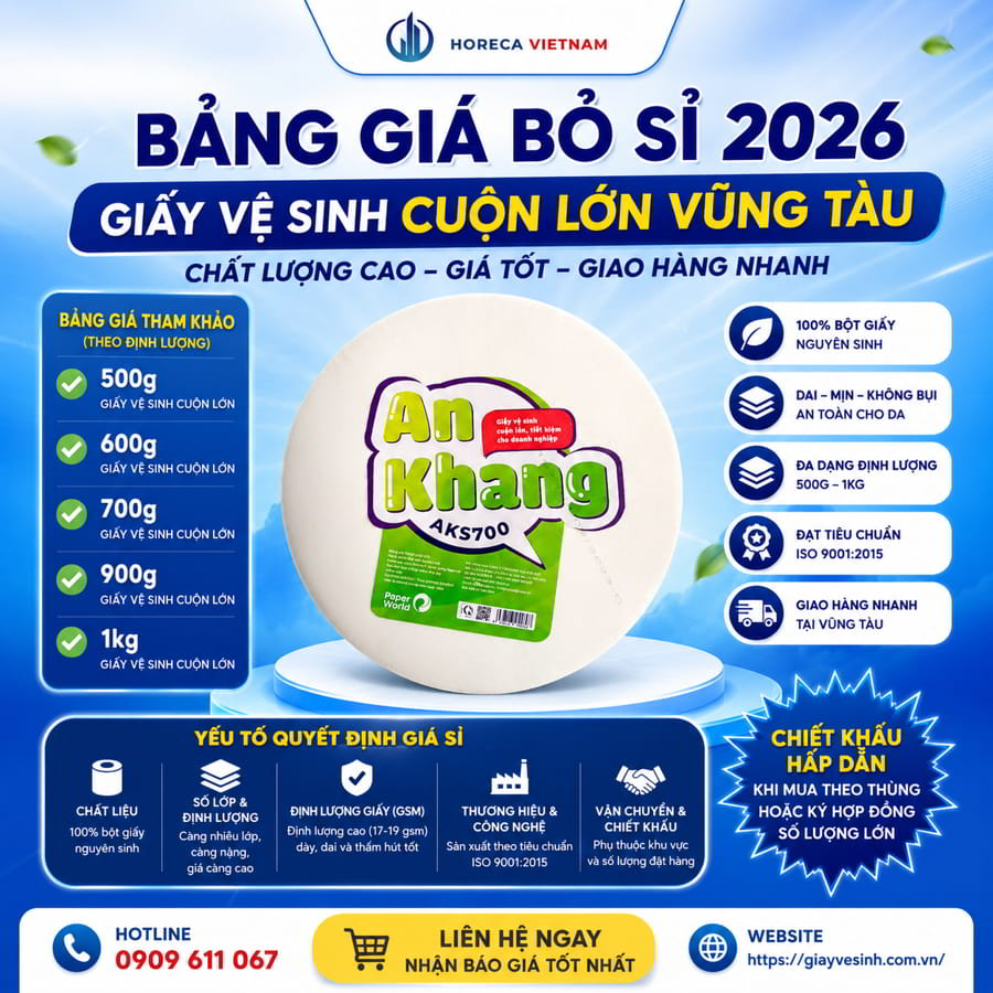 Báo giá sỉ giấy vệ sinh khách sạn Vũng Tàu mới nhất tại Horeca Việt Nam