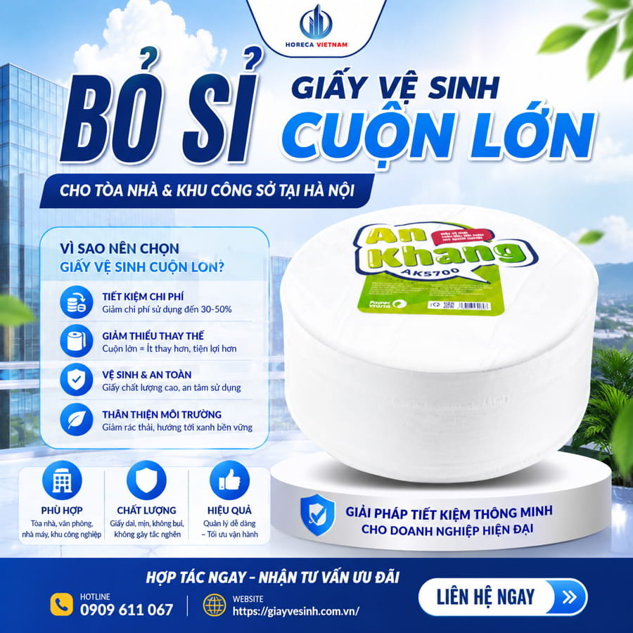 Bỏ sỉ giấy vệ sinh cuộn lớn Hà Nội uy tín giá tốt nhất tại Horeca Việt Nam