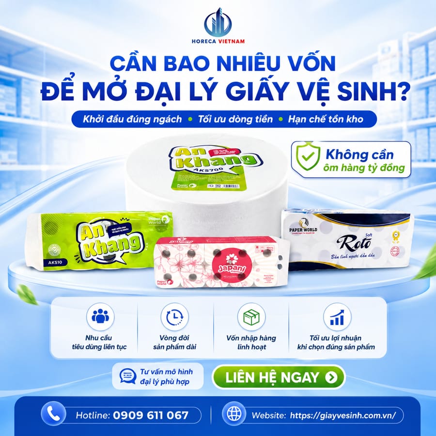 Vốn mở đại lý giấy vệ sinh tại Horeca Việt Nam