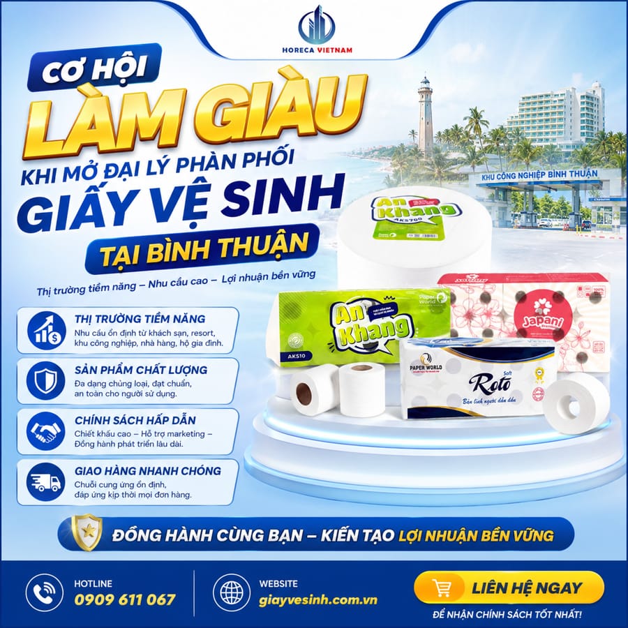 Cơ hội làm giàu khi kinh doanh đại lý giấy Bình Thuận tại Horeca Việt Nam