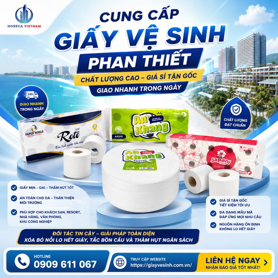 Cung cấp giấy vệ sinh Phan Thiết chất lượng cao giá sỉ tận gốc tại Horeca Việt Nam