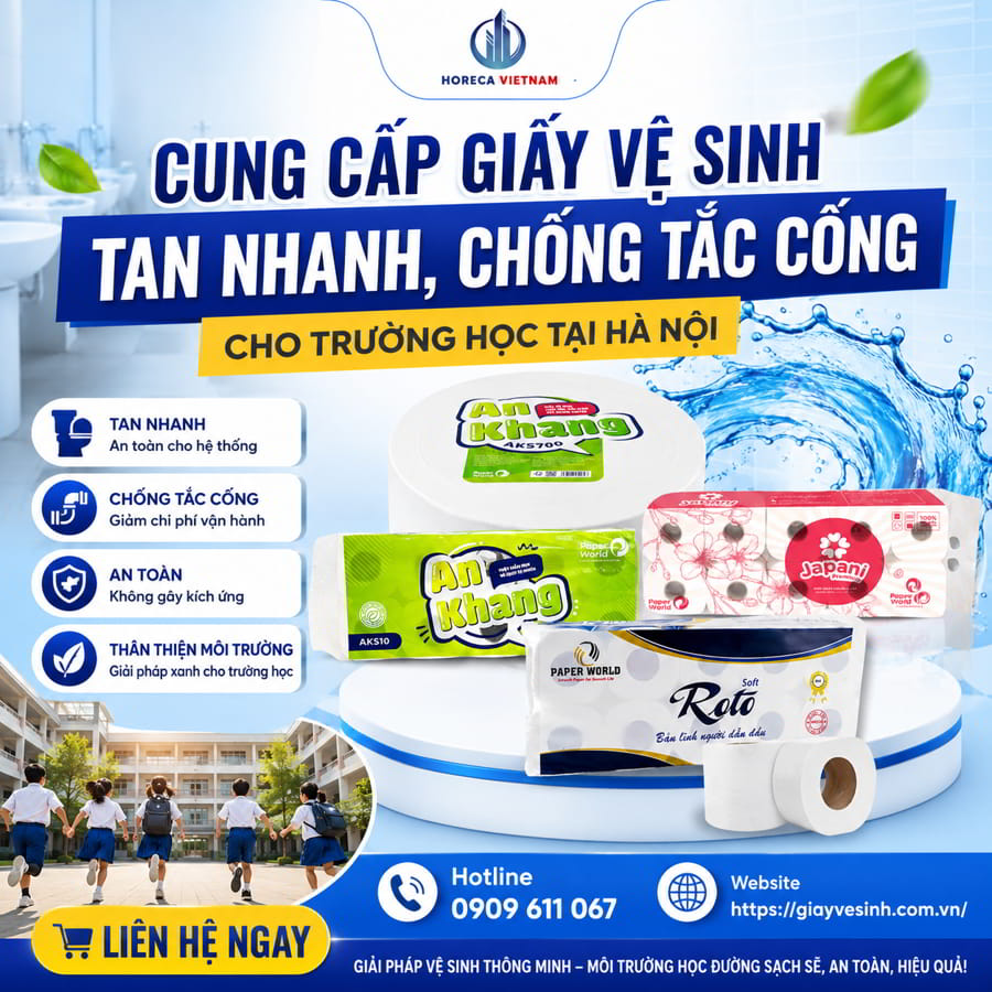 Cung cấp giấy vệ sinh trường học Hà Nội uy tín giá sỉ tốt nhất tại Horeca Việt Nam