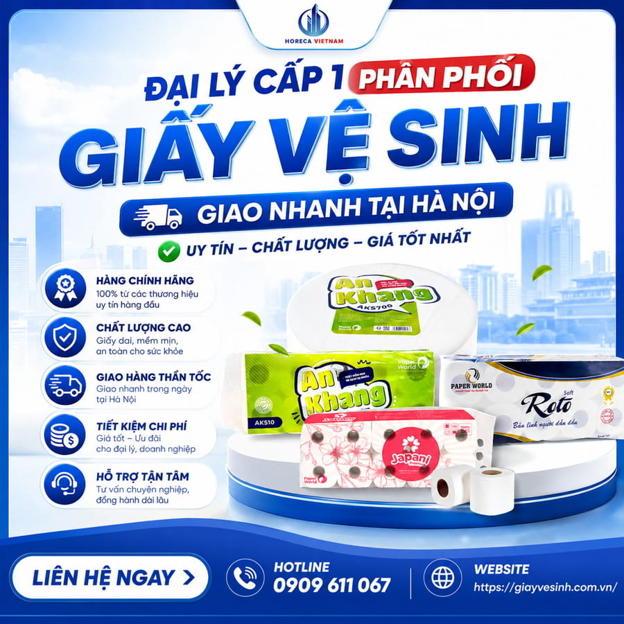 Đại lý giấy vệ sinh Hà Nội uy tín giao hàng nhanh tại Horeca Việt Nam