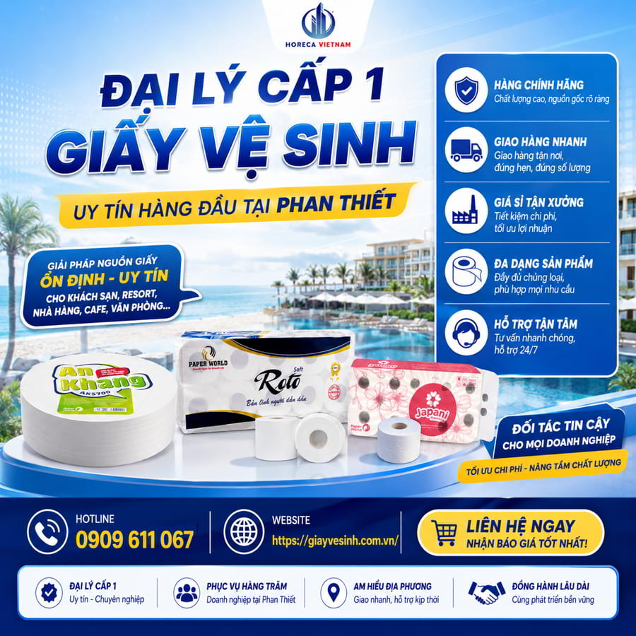 Đại lý giấy vệ sinh Phan Thiết uy tín giá sỉ tốt nhất tại Horeca Việt Nam