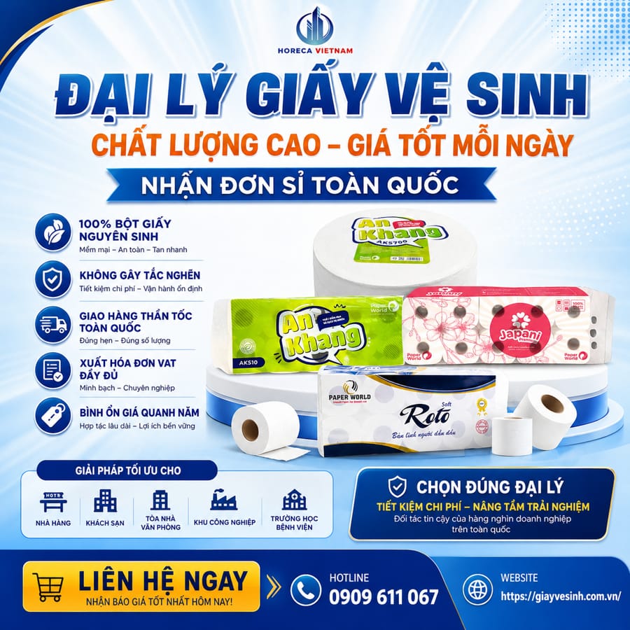 Đại lý giấy vệ sinh chất lượng cao giá tốt tận xưởng tại Horeca Việt Nam