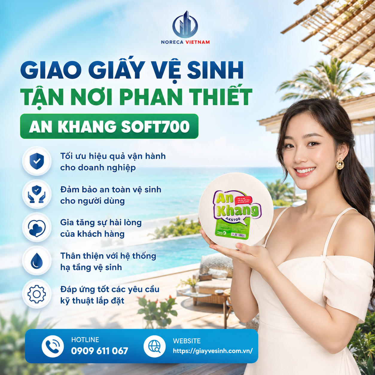 Dịch vụ giao giấy vệ sinh tận nơi Phan Thiết uy tín tốt nhất tại Horeca Việt Nam